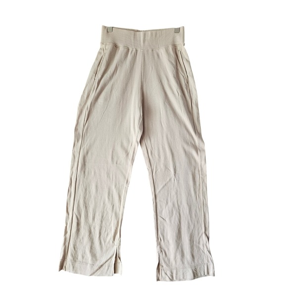 Pact Wide Leg Pants Lounge Casual Pull On Knit Beige Women's Size S - Picture 1 of 9